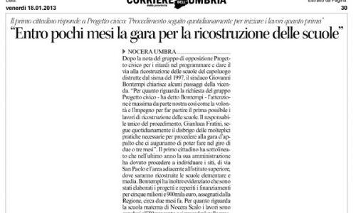 Corriere dell’Umbria 18 Gennaio 2013